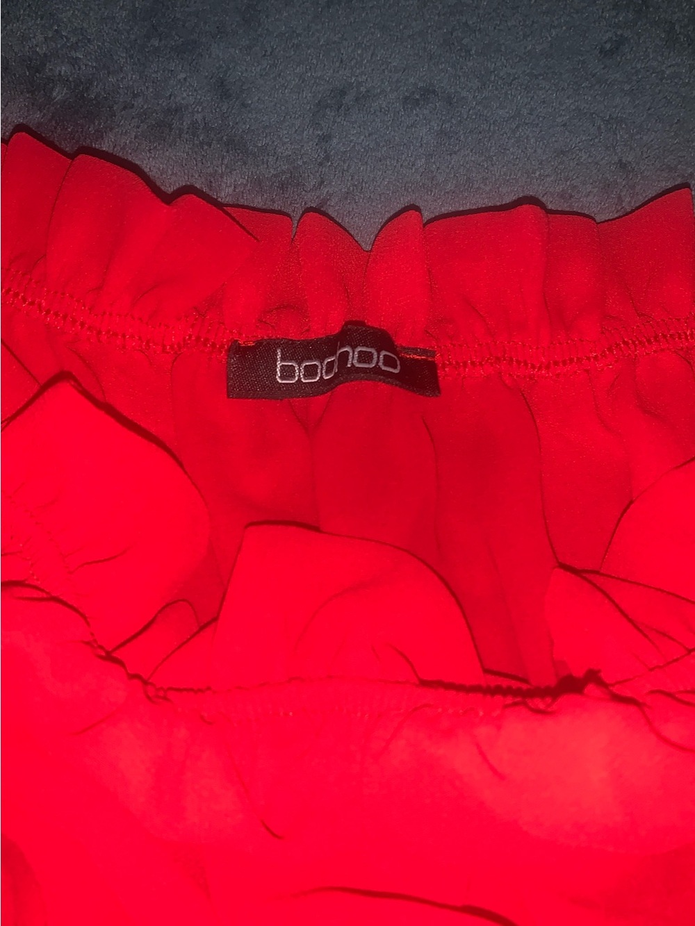 Boohoo Bright Red Ruffle Mini Skirt - Picture 2 of 2